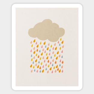 Cloud, Rain drops, Abstract, Mid century modern kids wall art, Nursery room Sticker